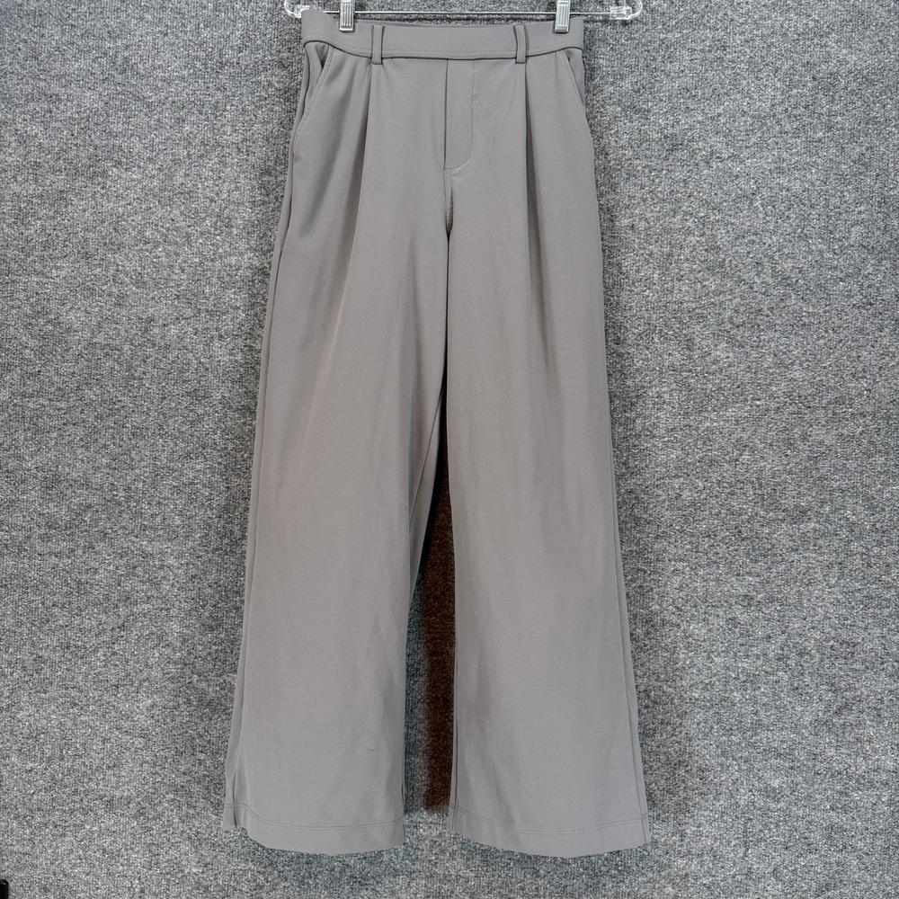 Halara Wide Leg Pants Womens XS Petite Gray Pleated High Waist Stretch Pull On